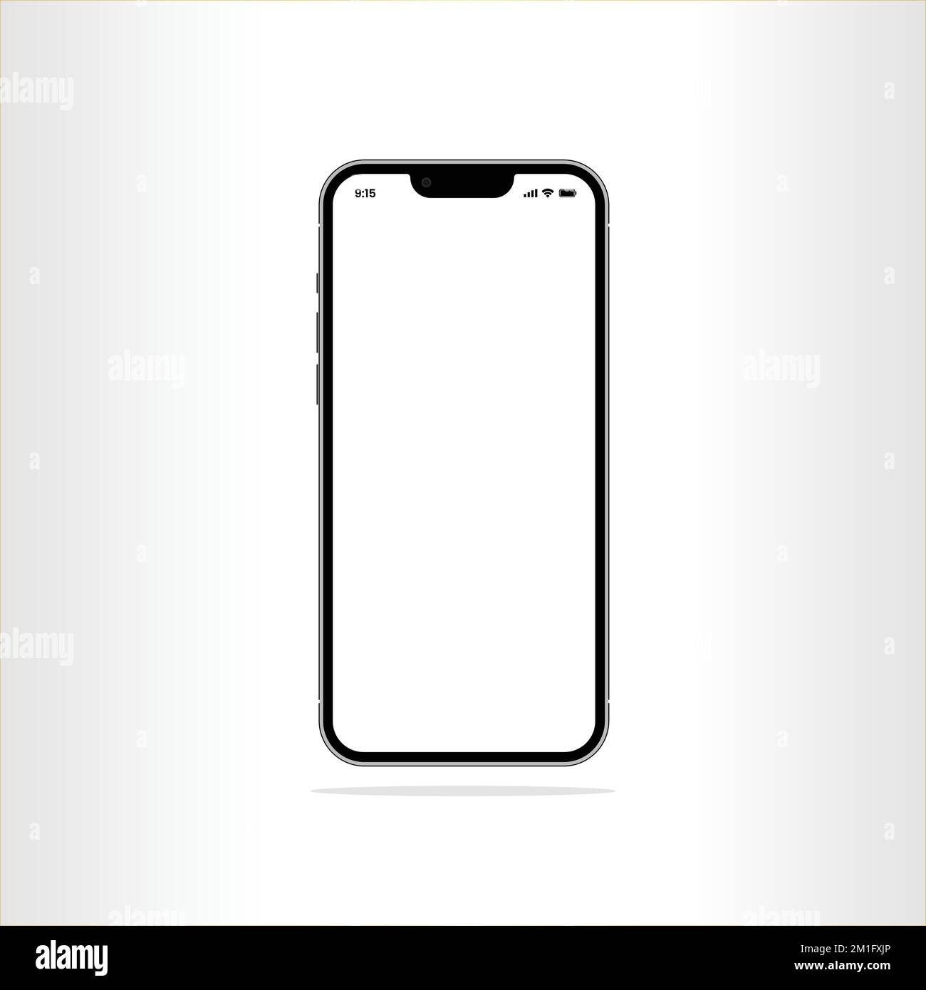 A 3D rendering of a smartphone with a big empty screen isolated on an ...