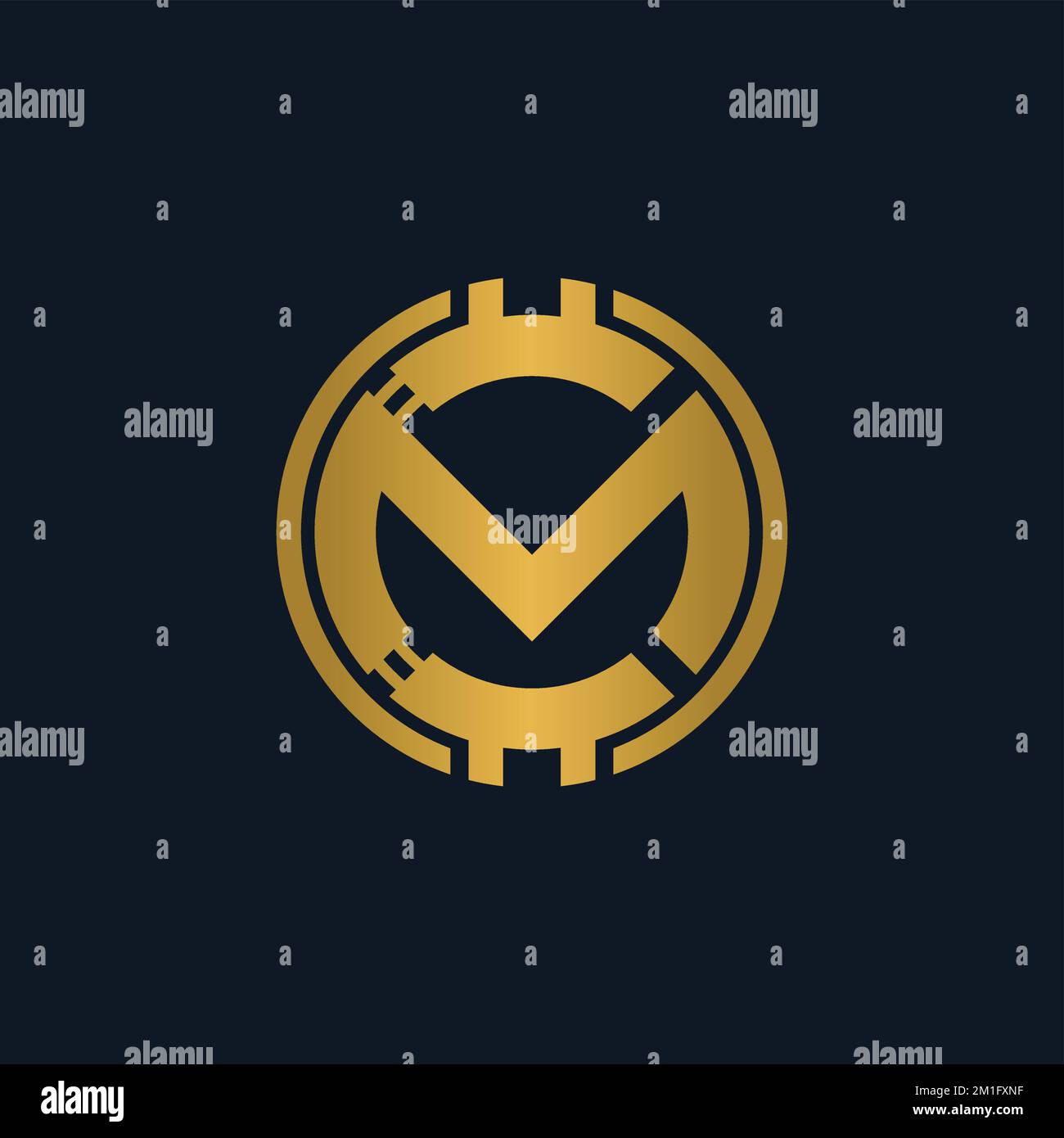 A vector of a crypto coin logo idea for a food company isolated on an empty  dark blue background Stock Vector Image & Art - Alamy