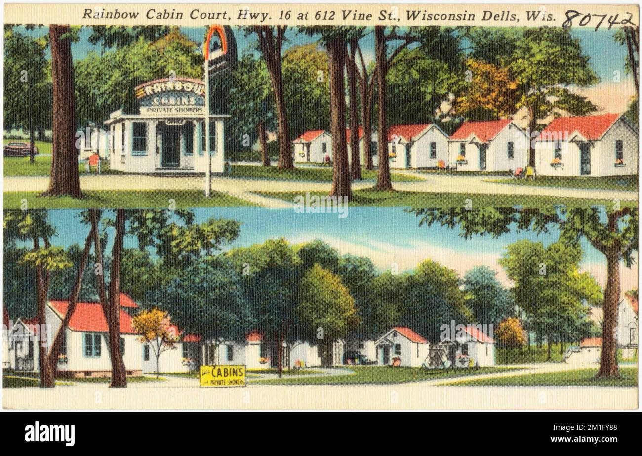 Rainbow Cabin Court, Hwy. 16 at 612 Vine St., Wisconsin Dells, Wis