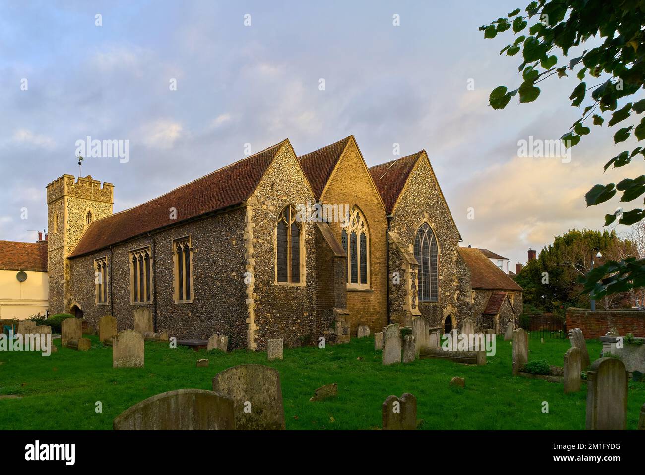 The St Peter's Anglican Church in Canterbury at sunset Stock Photo - Alamy
