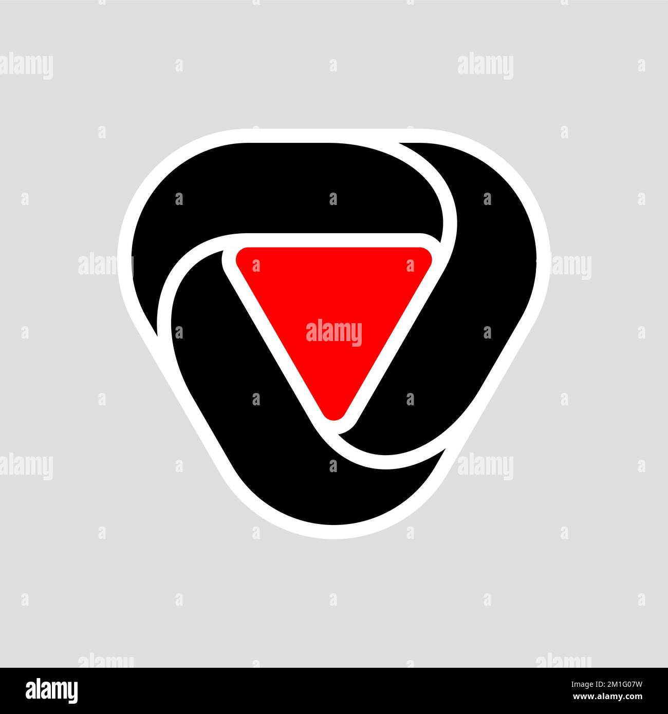 Abstract Infinite Impossible Loop Flat Triangle Logo. Corporate Icon Logotype. Creative Square Infinity Black and Red Concept. Logic Puzzle. Infinite Stock Vector