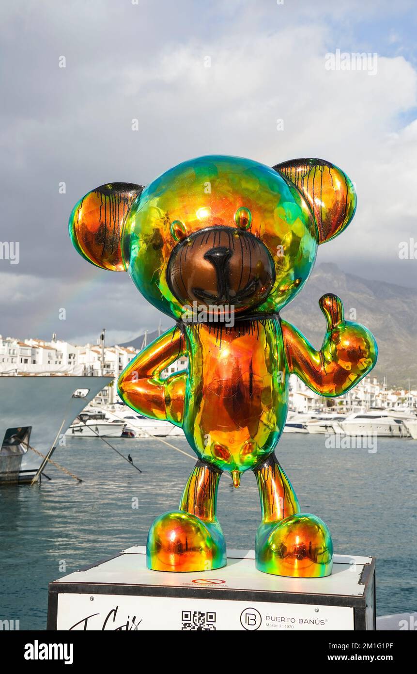 Contemporary art, JoGis Bear art on display in the port of Puerto Banus