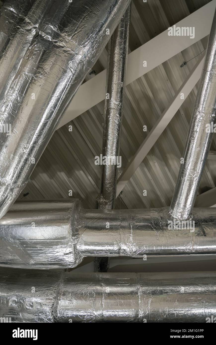 Construction of ventilation pipes on the ceiling Stock Photo Alamy