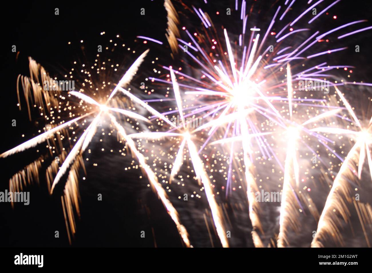 white red flashes rosette fireworks fireworks on a dark background holiday atmosphere celebrating independence day victory Stock Photo