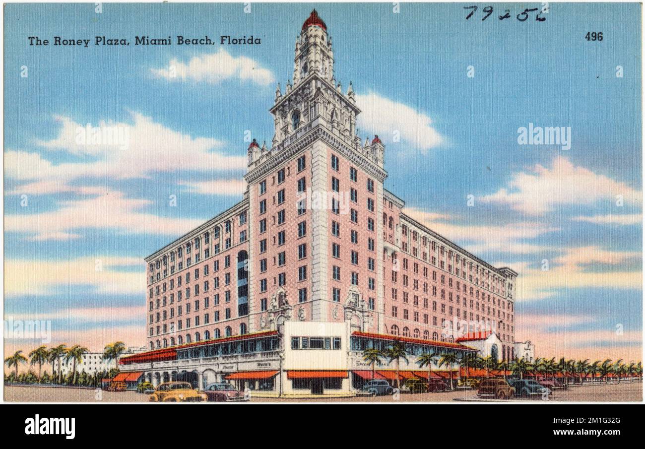 The Roney Plaza Miami Beach Florida - The Roney Plaza Miami Beach Florida Hotels Tichnor Brothers Collection Postcards Of The United States 2M1G32G