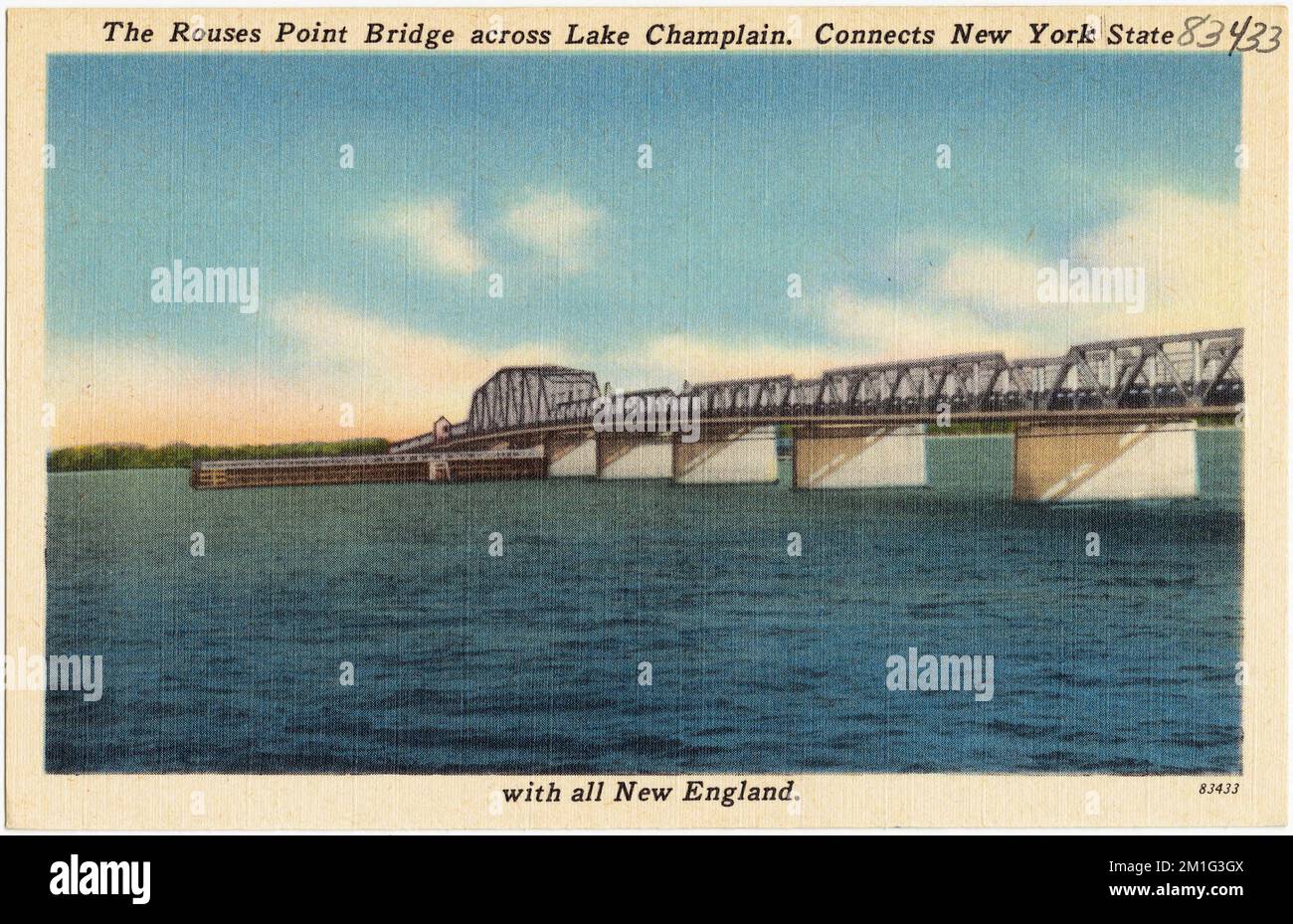 The Rouses Point Bridge across Lake Champlain. Connects New York state