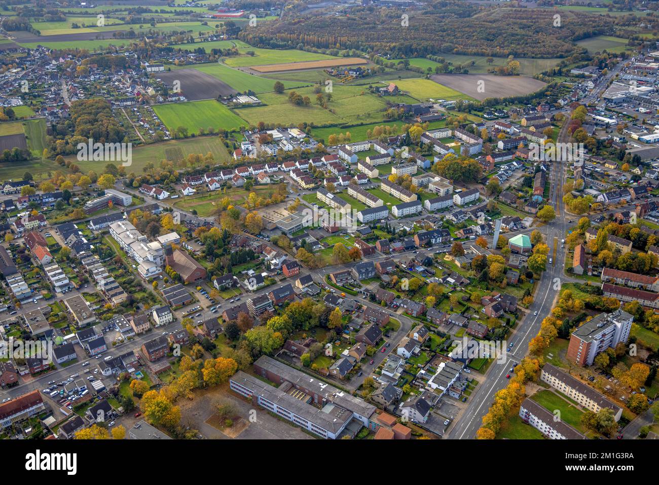 Aerial view, St. Boniface Church, St. Boniface Senior Citizens' Center