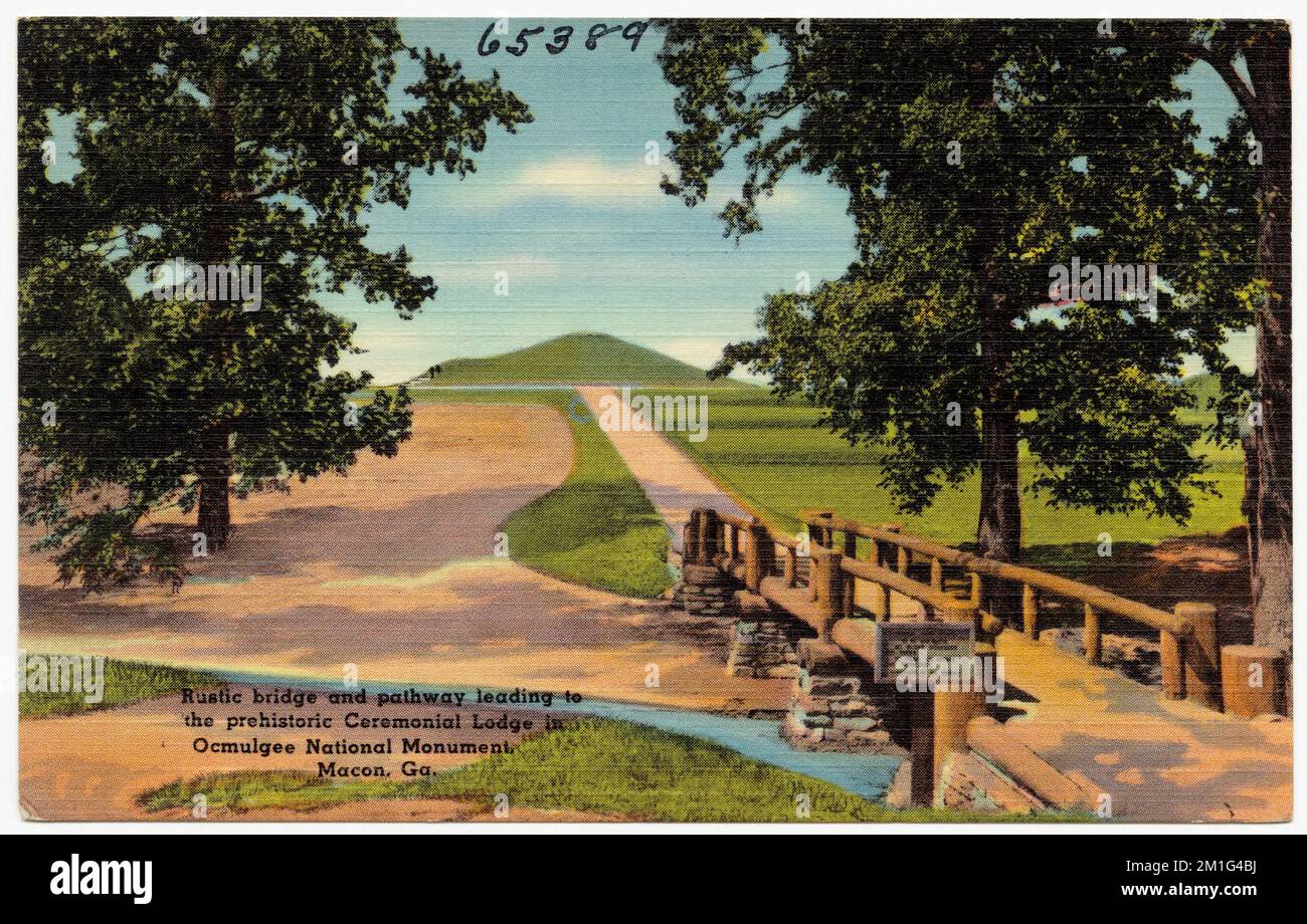 Rustic bridge and pathway leading to the prehistoric Ceremonial Lodge