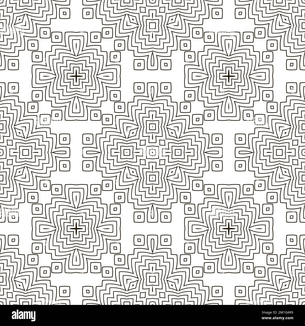 Line Icon Seamless Pattern Isolated on White Background Stock Photo - Alamy