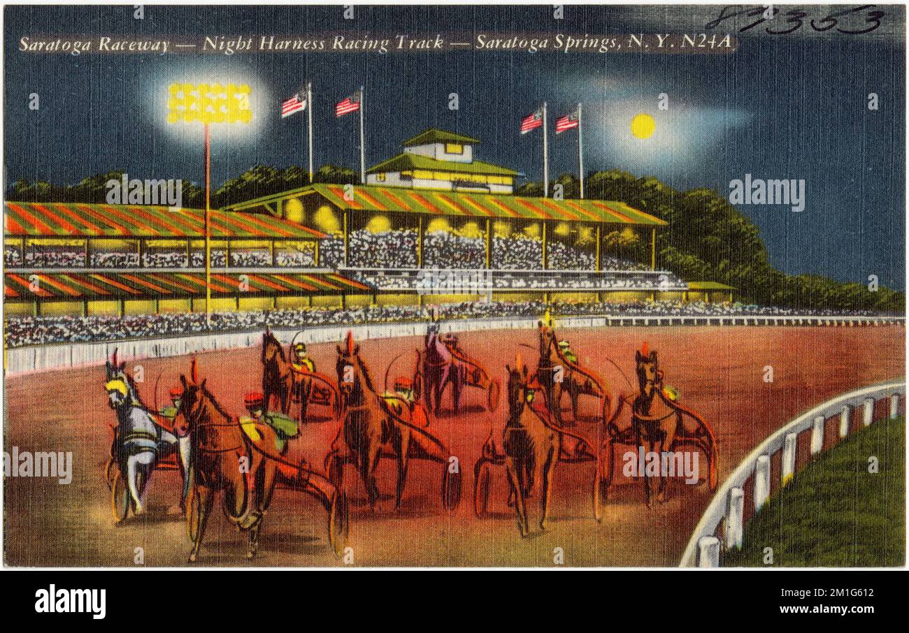 Harness Support Raceway Saratoga Raceway -- night harness racing track -- Saratoga Springs, N ...