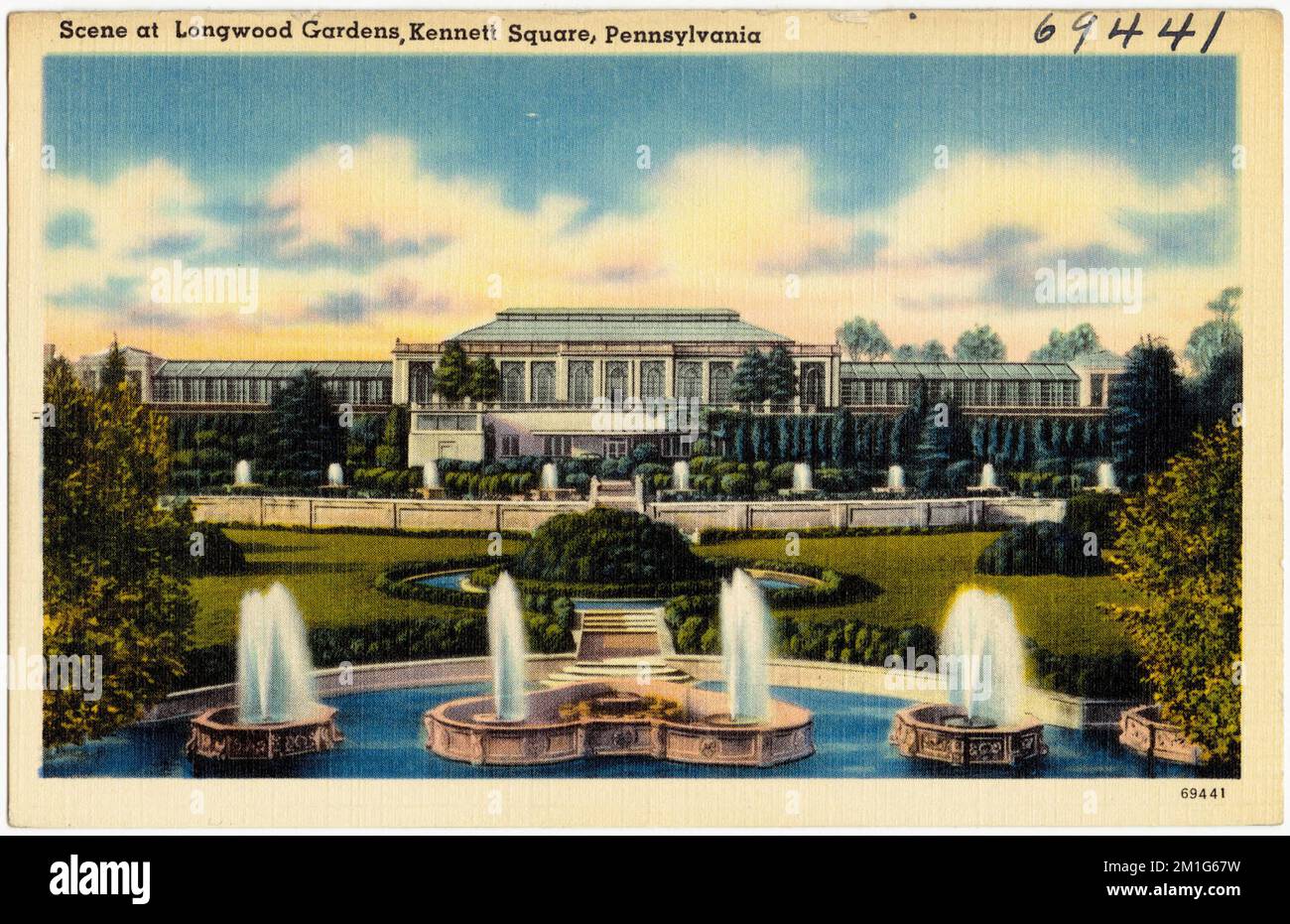 Scene at Longwood Gardens, Square, Pennsylvania , Tichnor