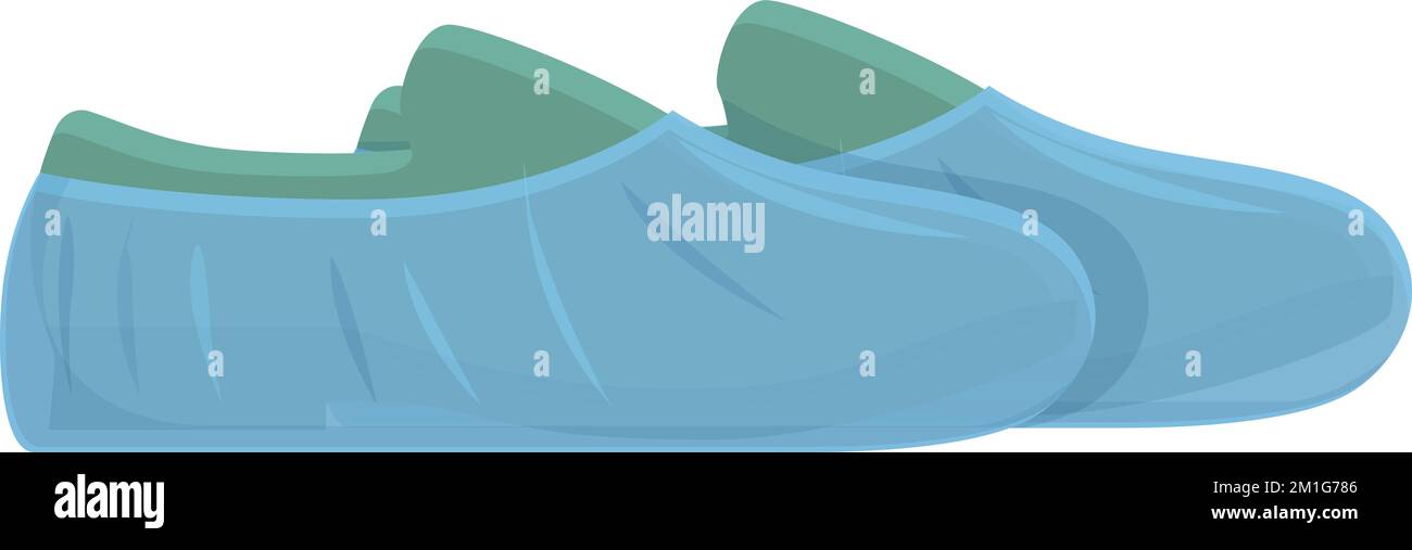 Wear shoe cover icon cartoon vector. Medical protection. Clean man