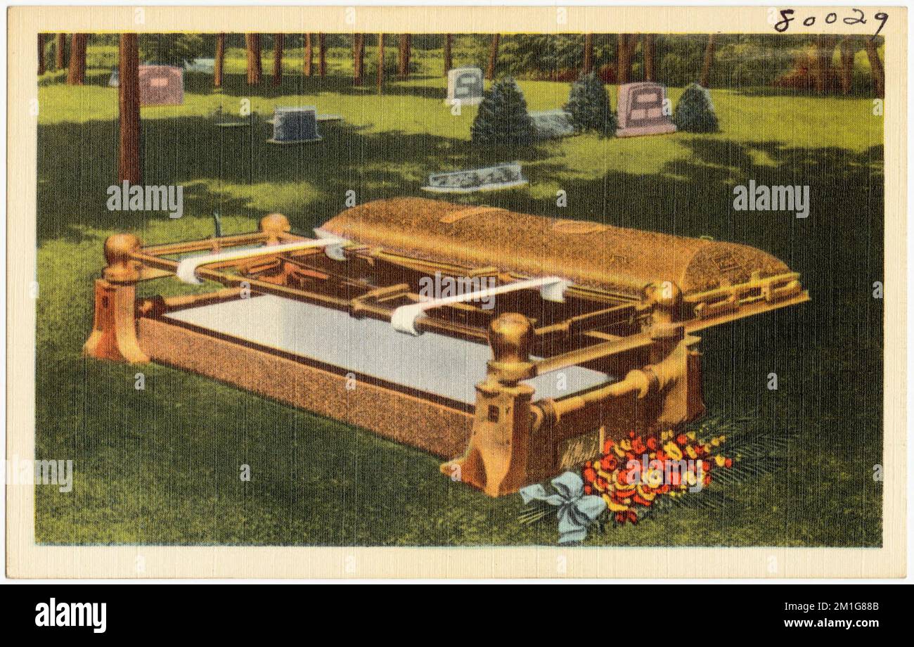 Sell the Wilbert Burial Vault and create future sales thru the use of our complete graveside service. , Tichnor Brothers Collection, postcards of the United States Stock Photo