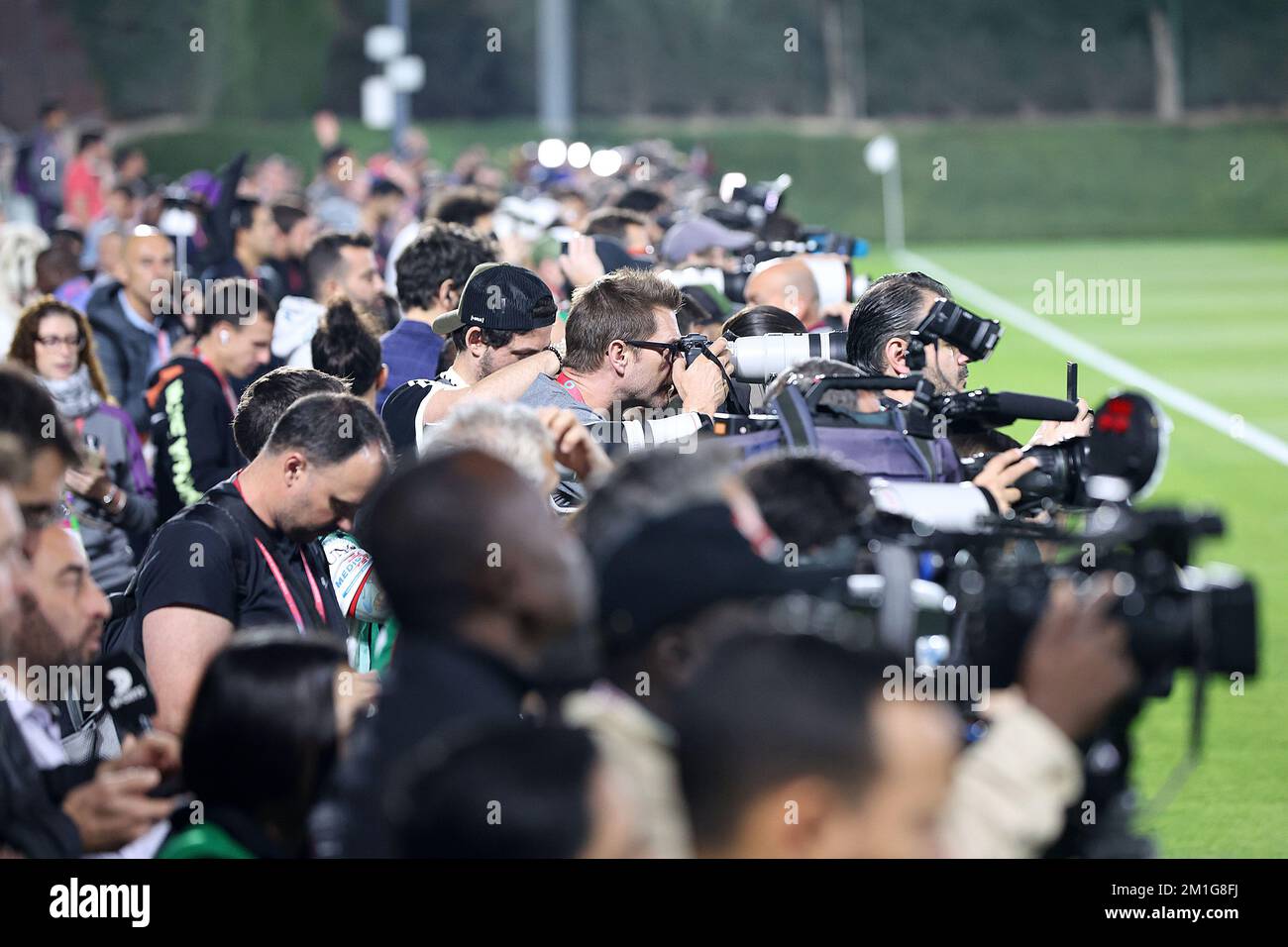 Doha, Qatar, December 12, 2022. Photographers during the training of