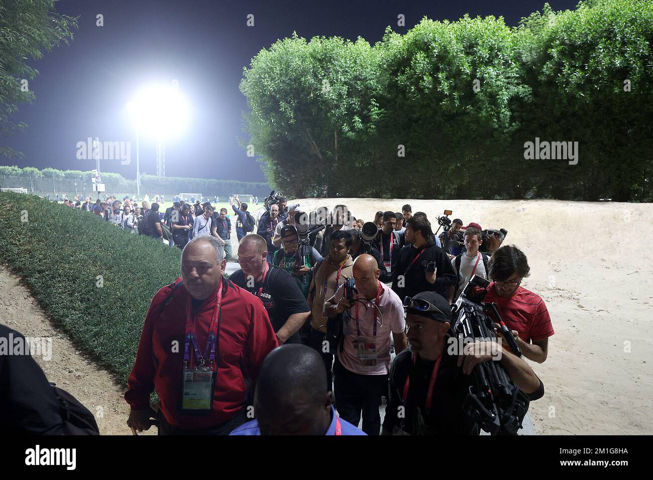 Doha, Qatar, December 12, 2022. Photographers during the training of