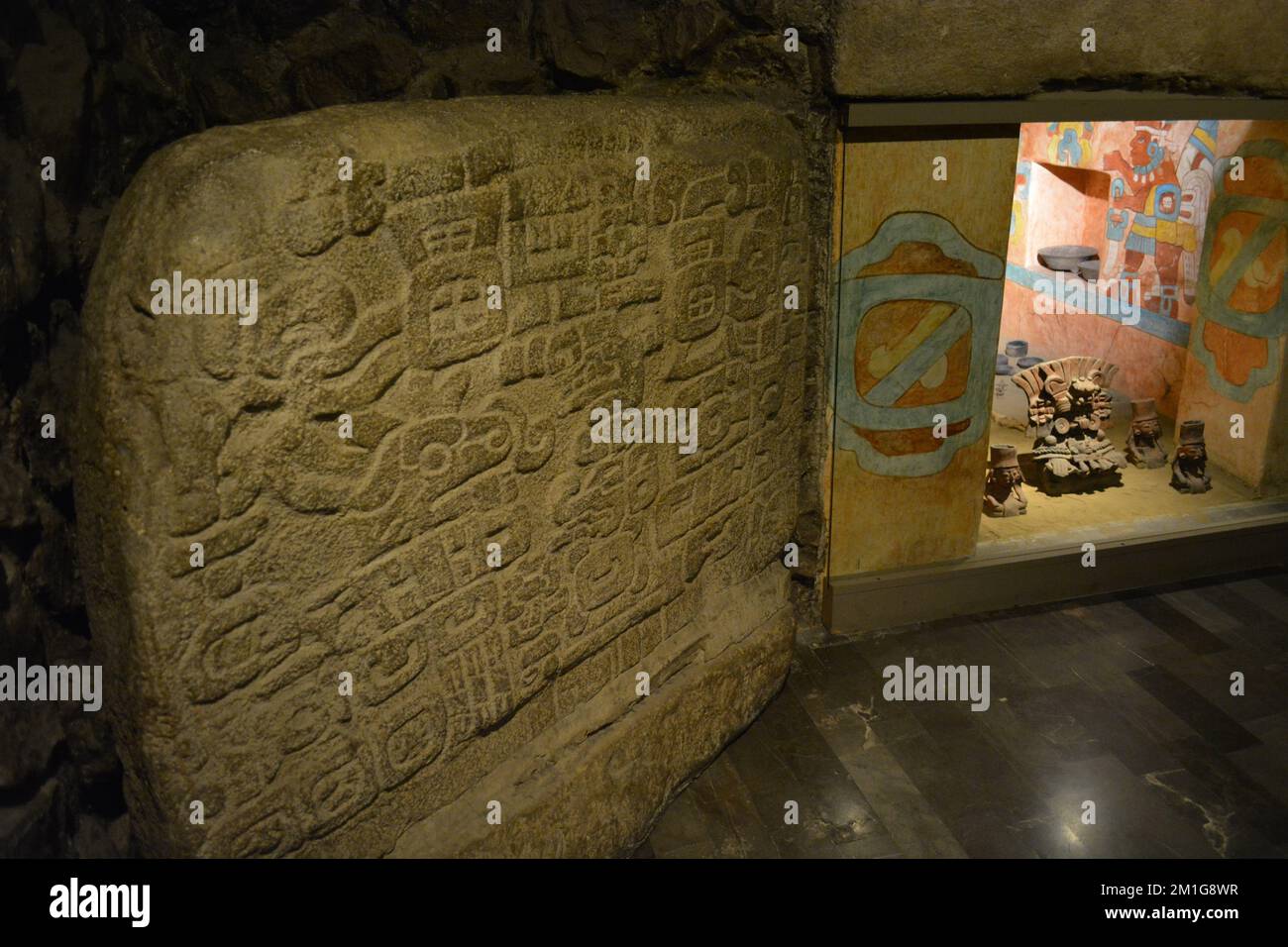 Representation of the Tomb104 from Monte Alban Oaxaca Room Museo Nacional de Antropologia, Mexico City Stock Photo