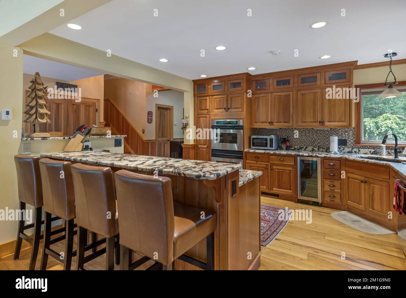 An interior shot of a kitchen with wooden details Stock Photo - Alamy