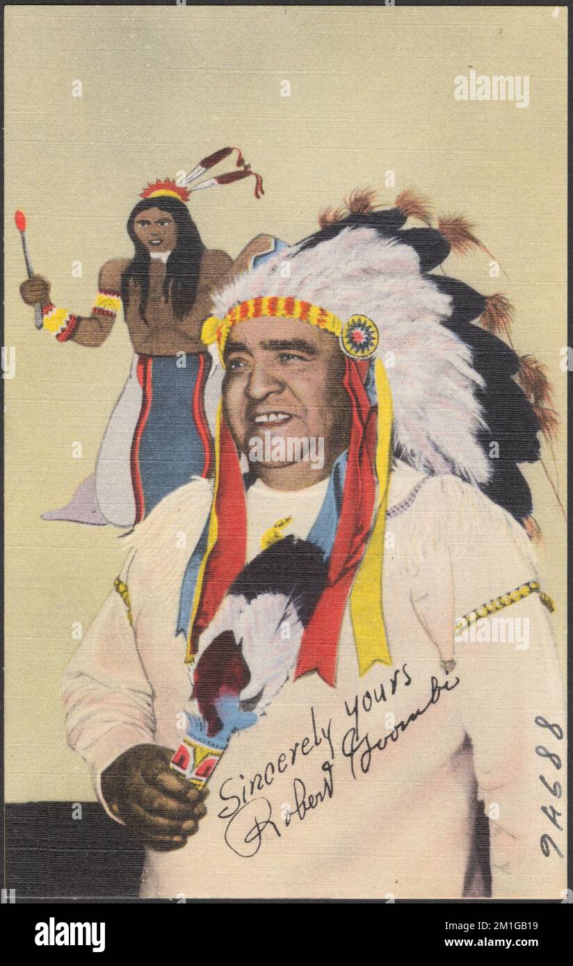 Sincerely yours Robert Goombi , Indigenous peoples, Kiowa Indians, Tichnor Brothers Collection, postcards of the United States Stock Photo