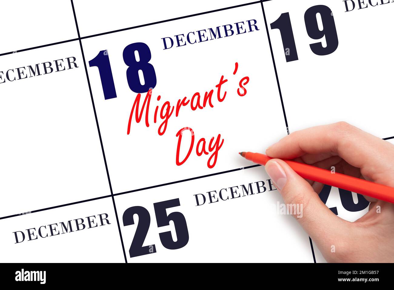 Calendar day on december 18 hi-res stock photography and images - Alamy