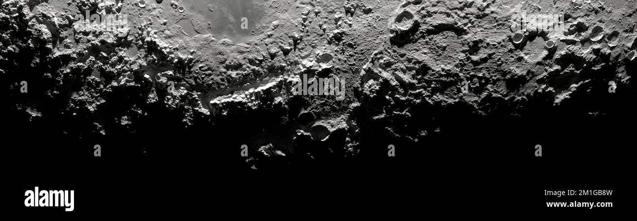 lunar surface detail on transparent background - 3D rendering - maps from Nasa Stock Photo