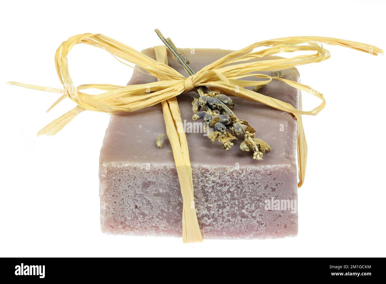 handmade lavender soap isolated on white background Stock Photo