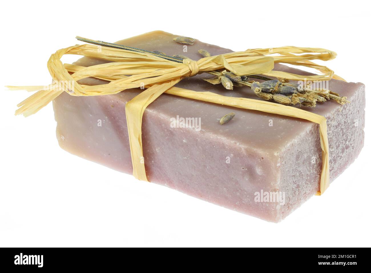 handmade lavender soap isolated on white background Stock Photo