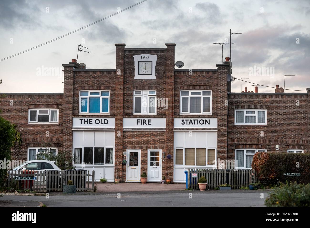 Uckfield, December 1st 2022 The Old Fire Station in Keld Close Stock