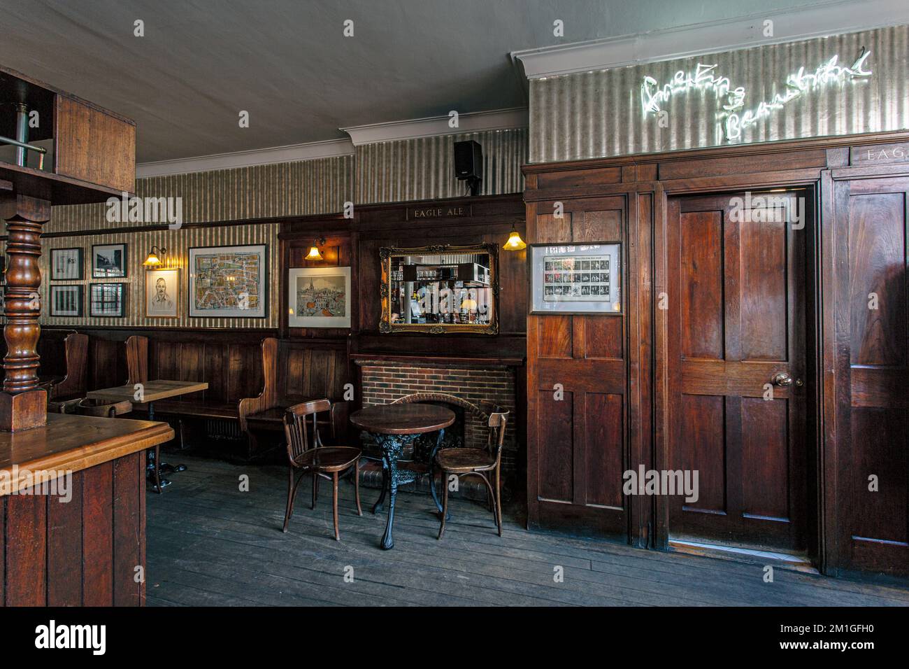 The Golden Heart pub interior ,England, London, Tower Hamlets, Spitafields, Stock Photo