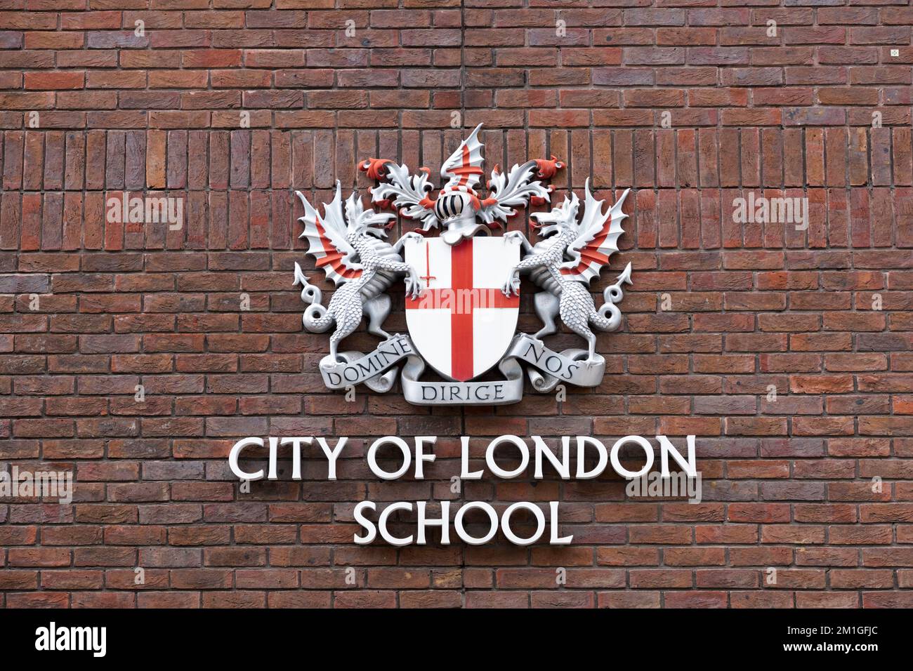 The City of London School coat of arms. Stock Photo