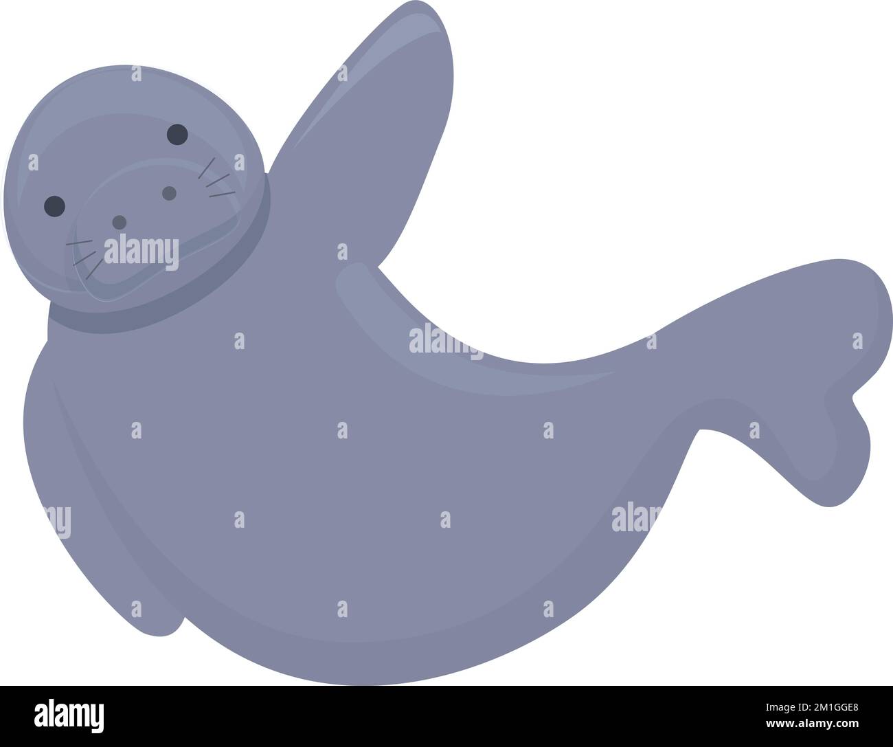 Aquatic dugong icon cartoon vector. Sea animal. Cute mammal Stock
