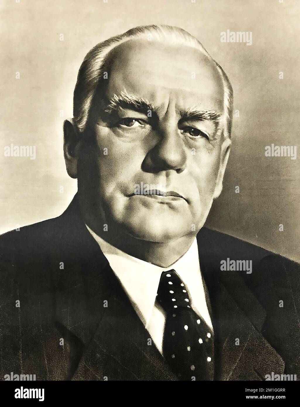 Friedrich Wilhelm Reinhold Pieck (1876 – 1960) was a German communist politician who served as the chairman of the Socialist Unity Party from 1946 to 1950 and as president of the German Democratic Republic from 1949 to 1960. Stock Photo