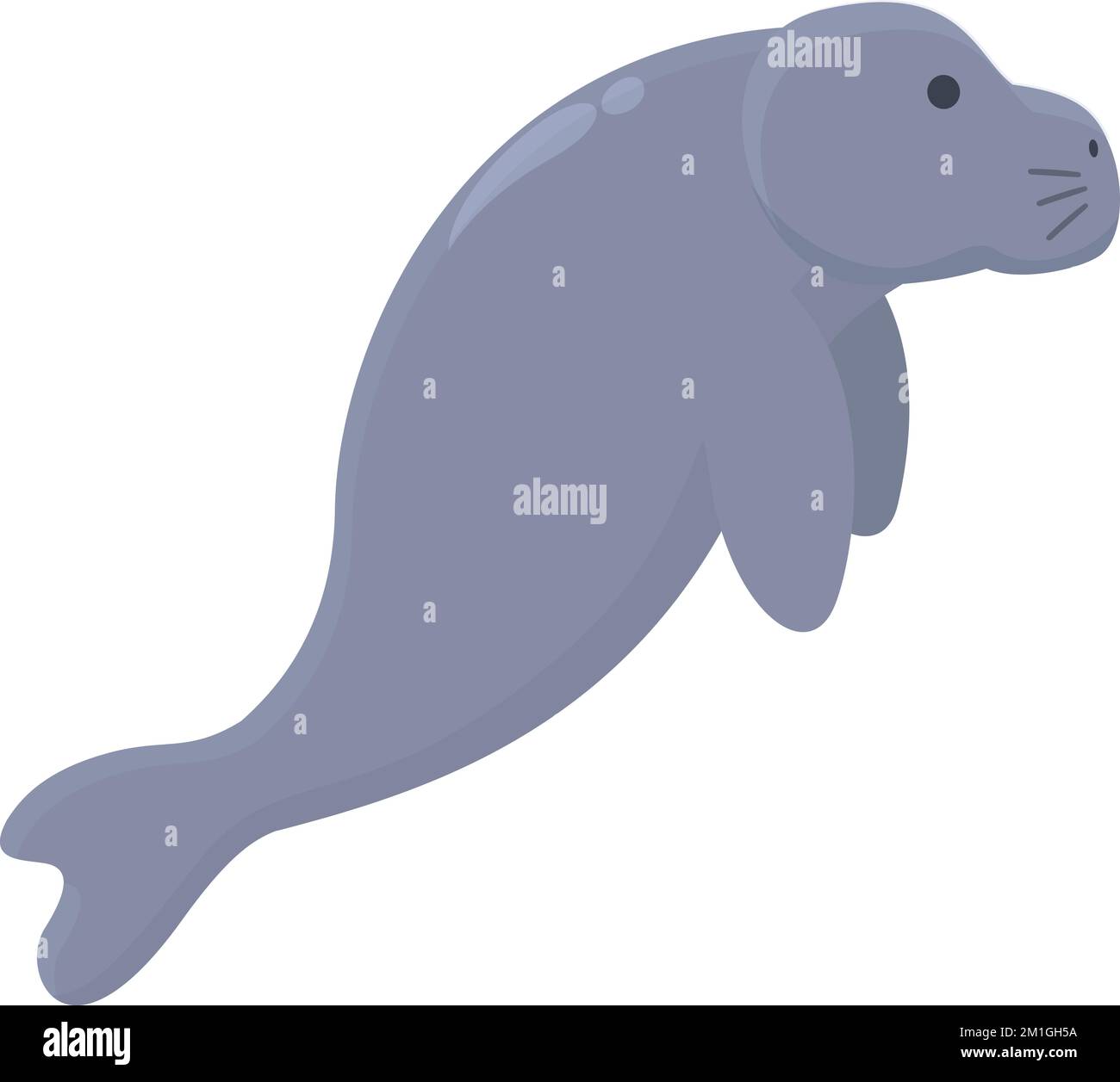 Water dugong icon cartoon vector. Sea manatee. Nature happy Stock