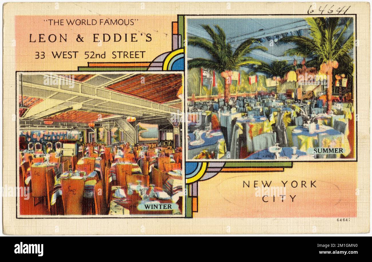 'The World Famous' Leon & Eddie's, 33 West 52nd Street, New York City