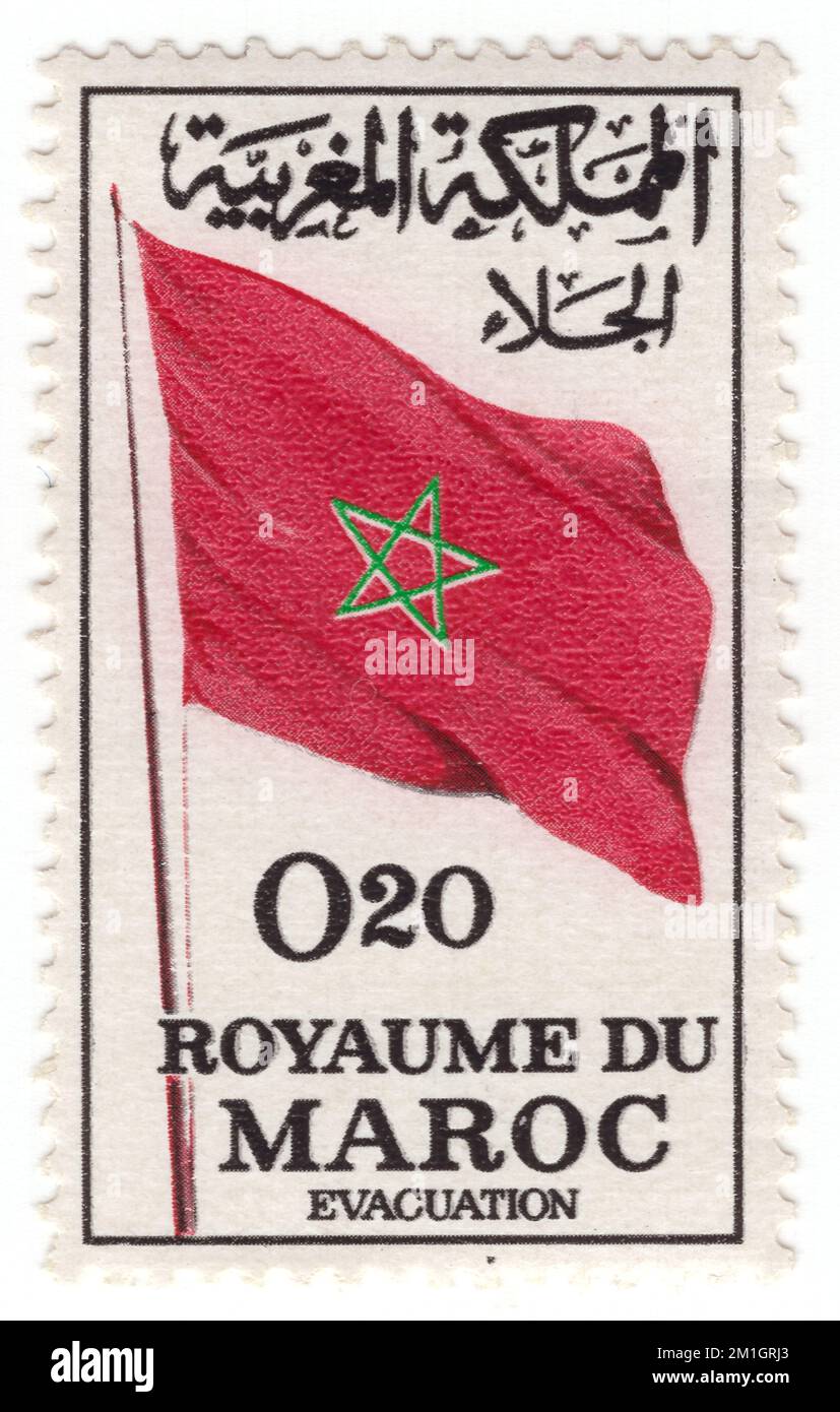 MOROCCO 1964 December 25 An 20 centimes black, deep carmin and green