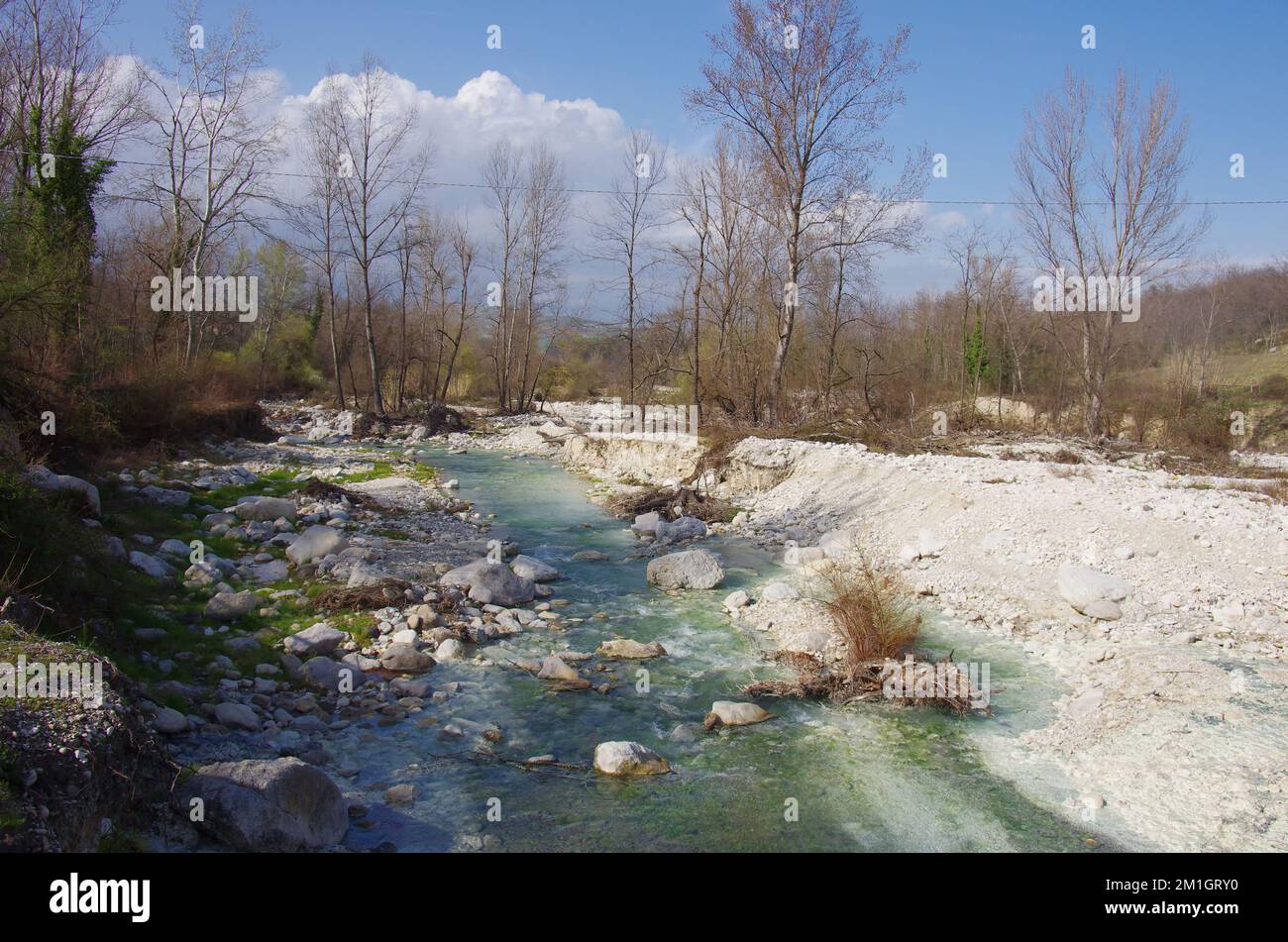 Scafa - Abruzzo - The sulphurous waters of the Lavino river Stock Photo