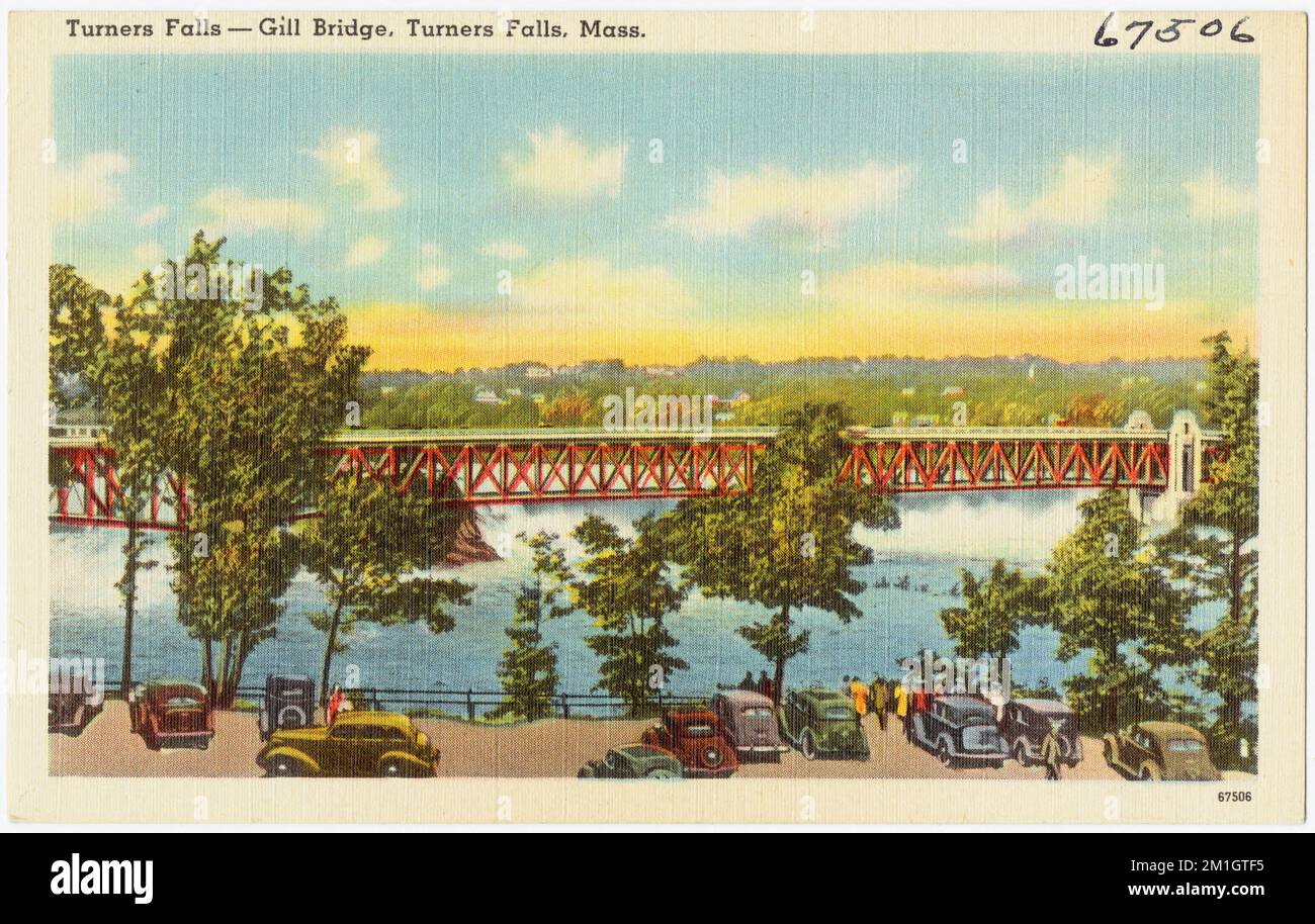 Turners Falls Gill Bridge, Turners Falls, Mass. , Waterfalls, Bridges, Tichnor Brothers
