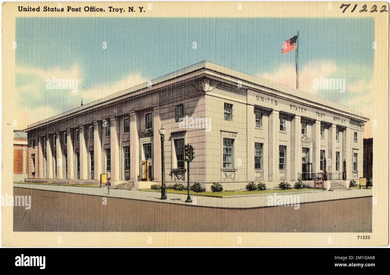 United States Post Office, Troy, N. Y. , Post offices, Tichnor Brothers