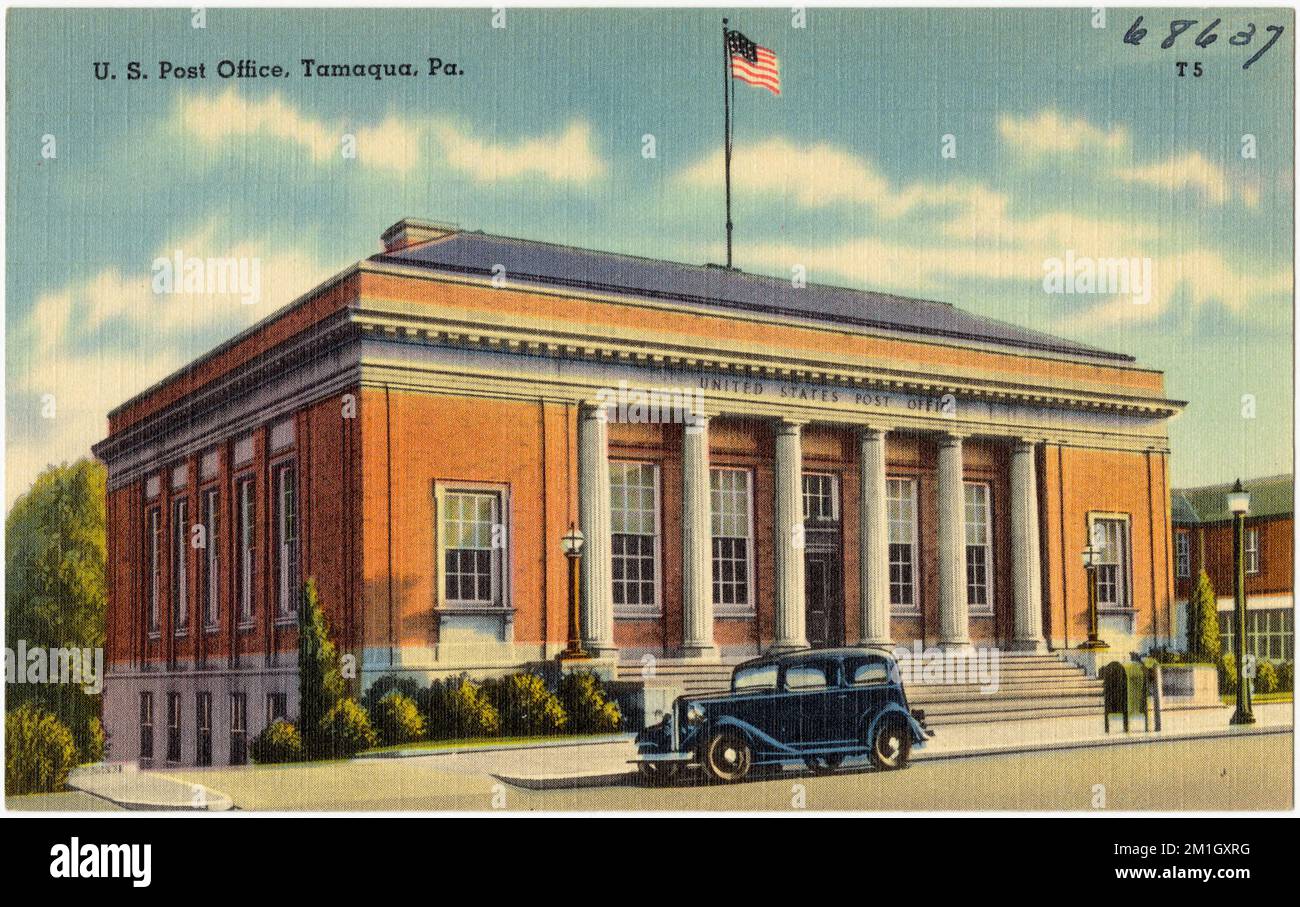U.S. Post Office, Tamaqua, Pa. , Post offices, Tichnor Brothers Collection, postcards of the