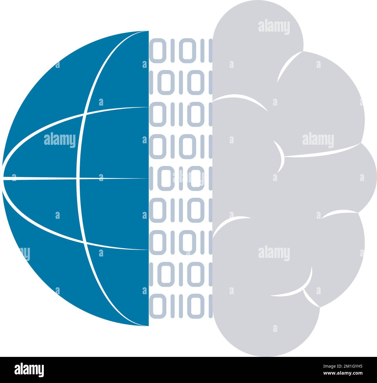 half Global sphere and half brain Stock Vector