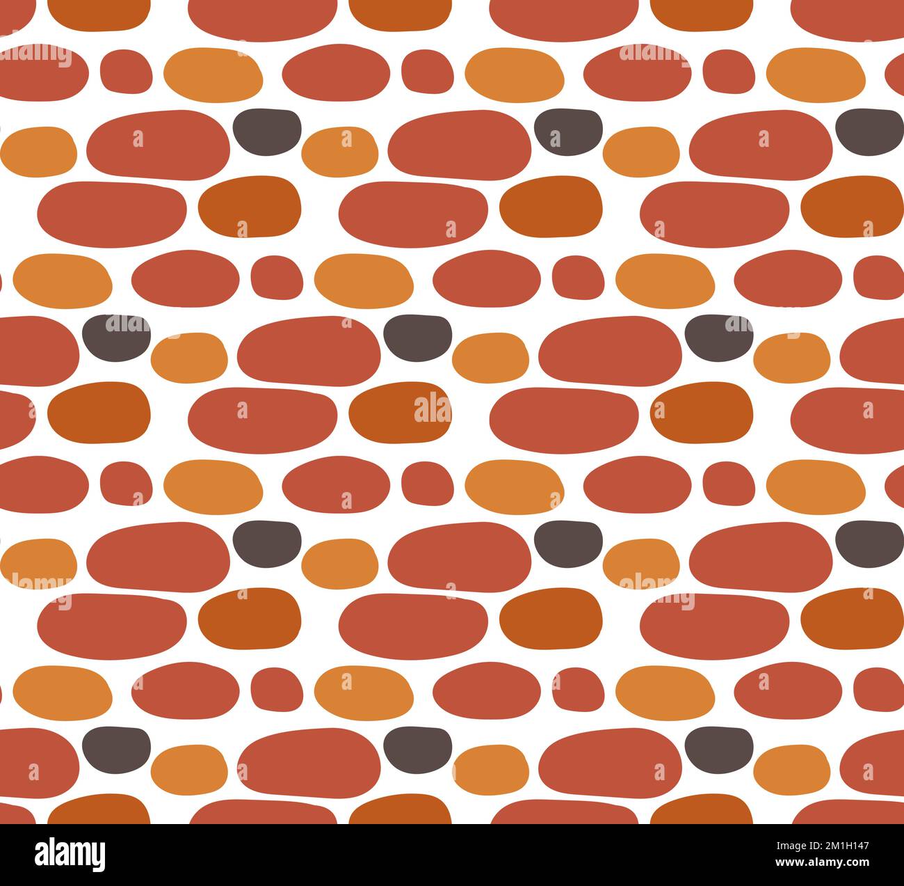 Cartoon bricks, old house masonry, seamless vector pattern Stock Vector