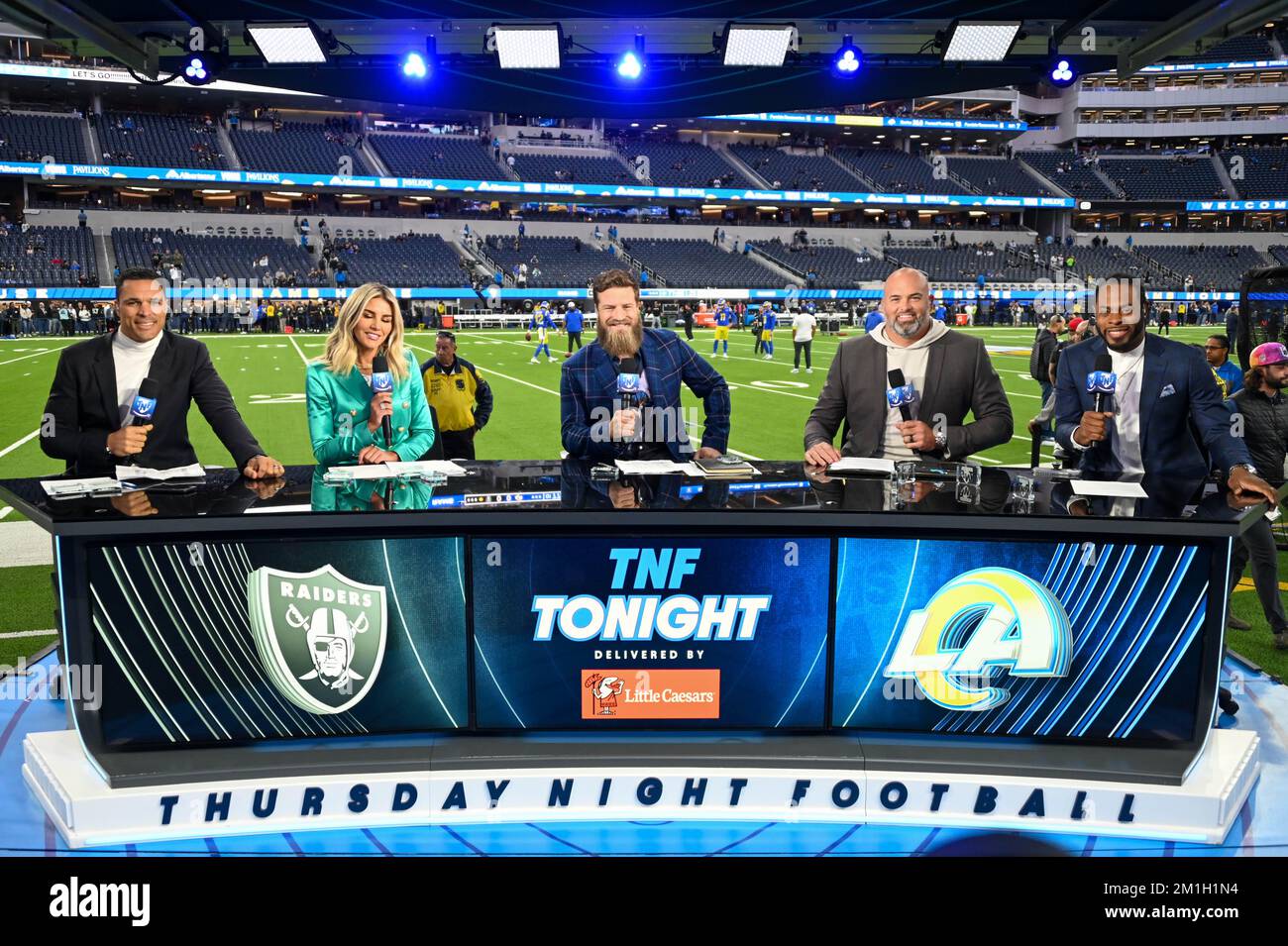 Thursday Night Football broadcasters (from left) Tony Gonzalez