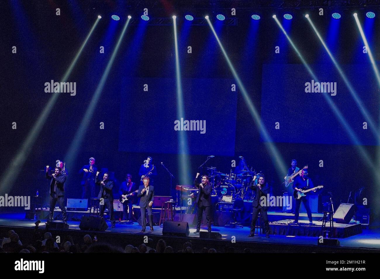 An American singer Frankie Valli performing on stage at the Hard Rock