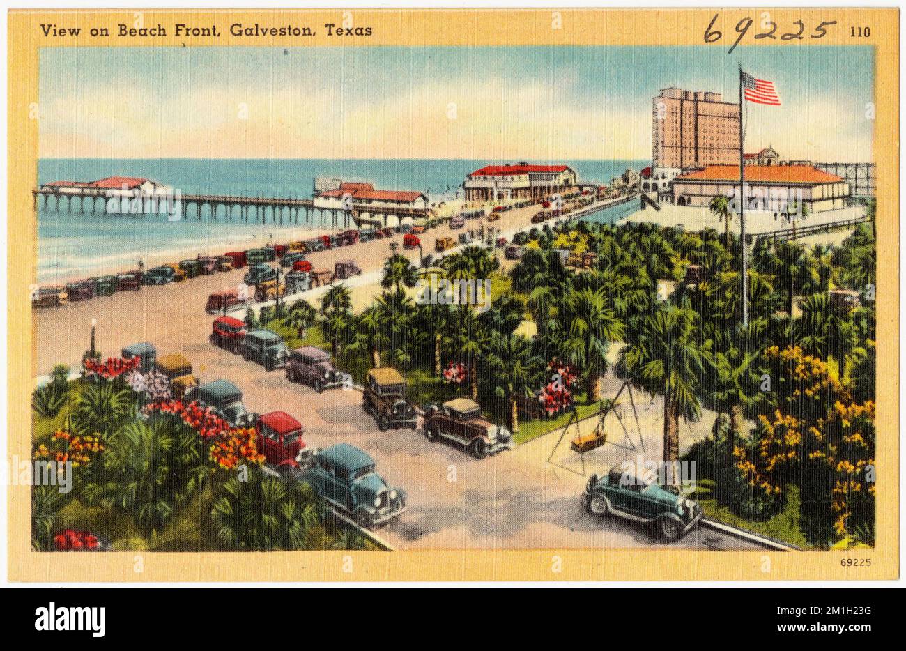 View on beach front, Galveston, Texas , Cities & towns, Tichnor Brothers Collection, postcards