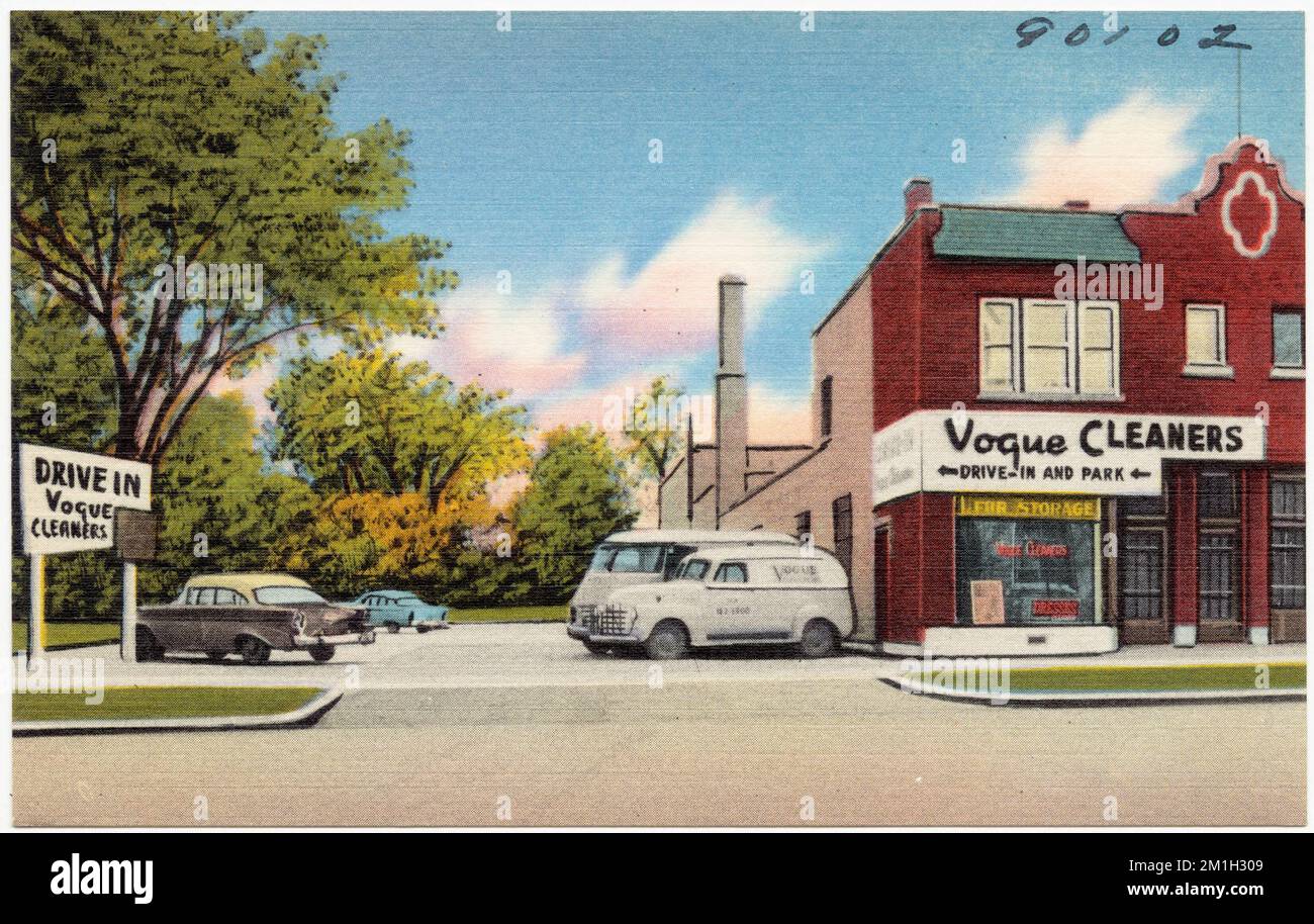 Vogue Cleaners, drivein and park , Commercial facilities, Tichnor