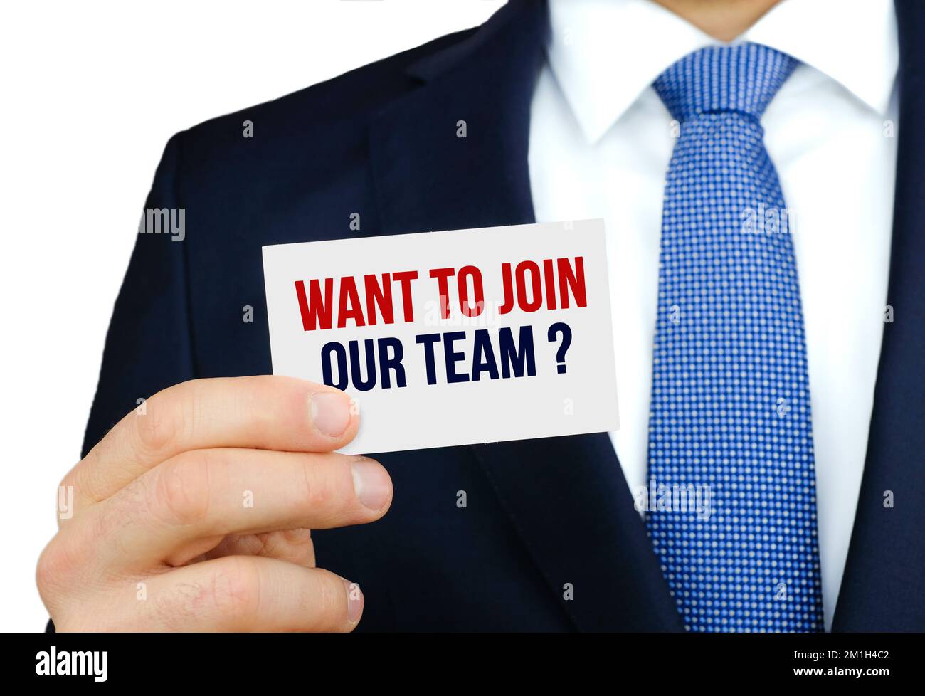 Want to join our team - business job offer Stock Photo