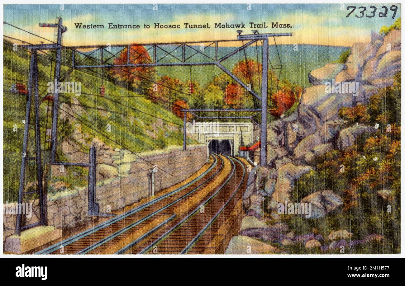 Western entrance to Hoosac Tunnel, Mohawk Trail, Mass. , Railroad