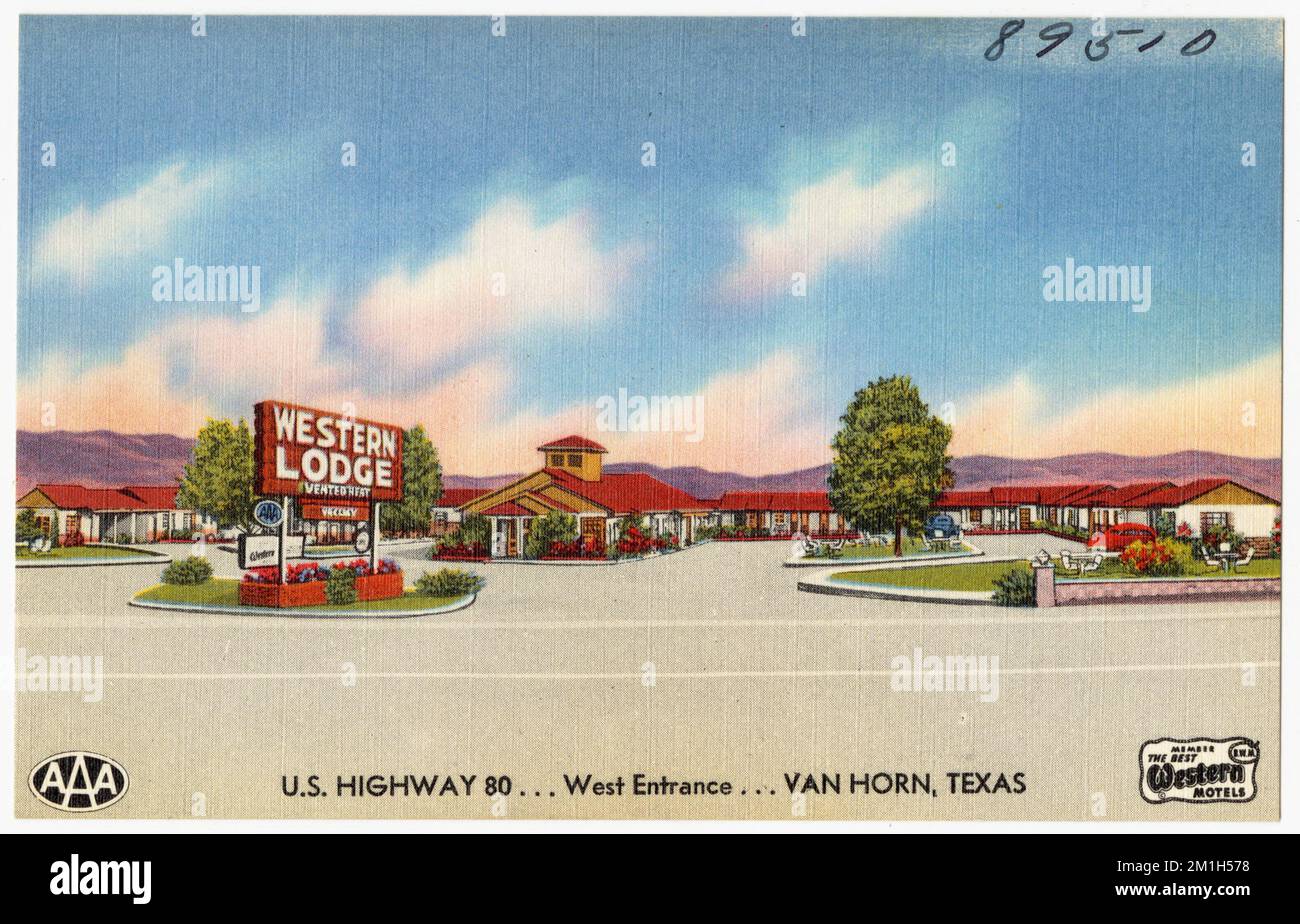 Western Lodge, U.S. Highway 80... West entrance... Van Horn, Texas