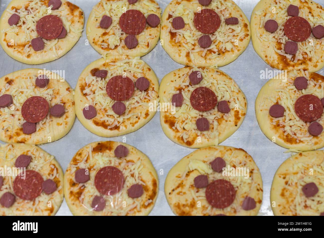 Homemade pepperoni, sausage and cheese pizza Stock Photo Alamy