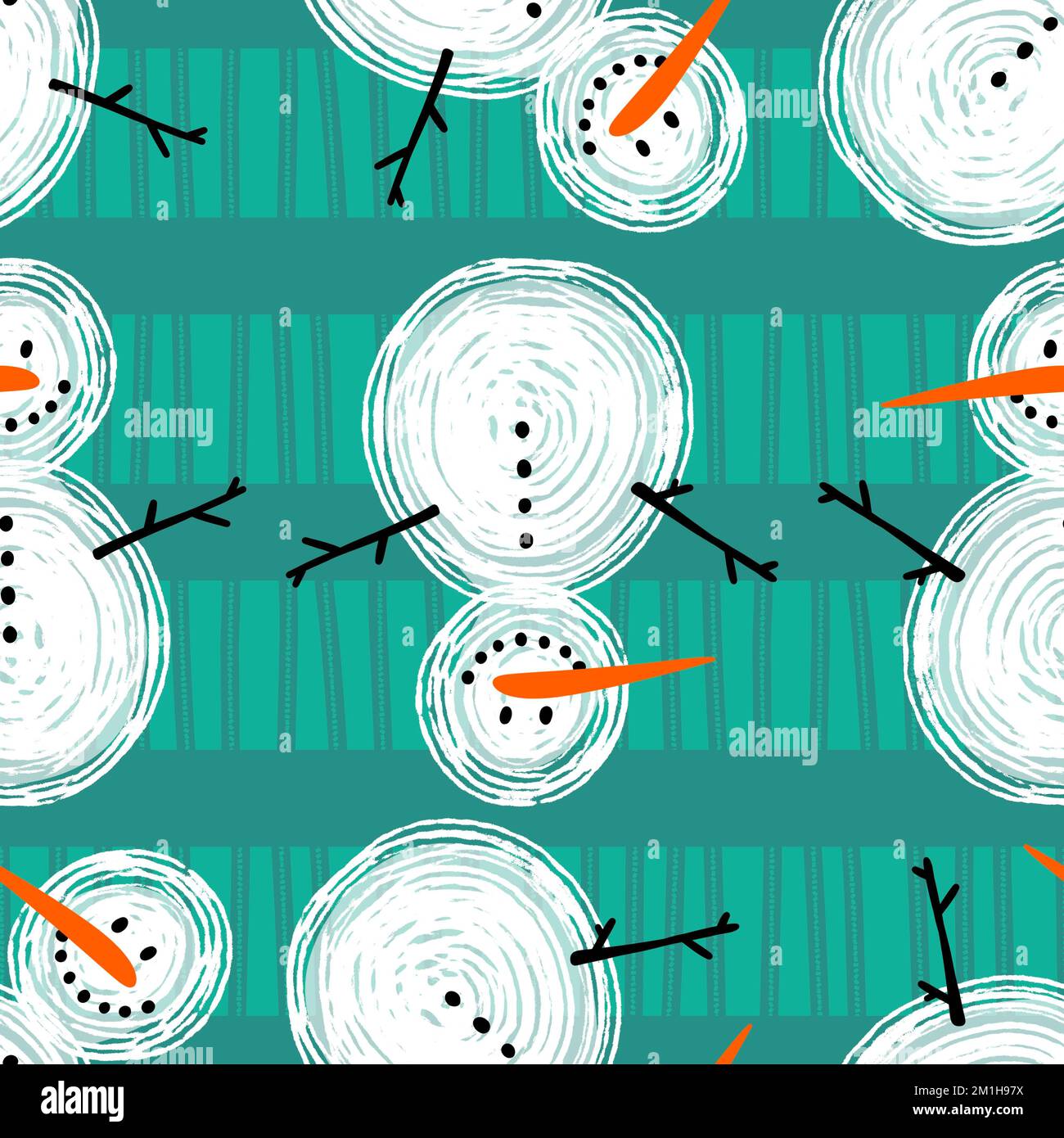 Winter seamless snowman and snowflakes pattern for Christmas wrapping ...
