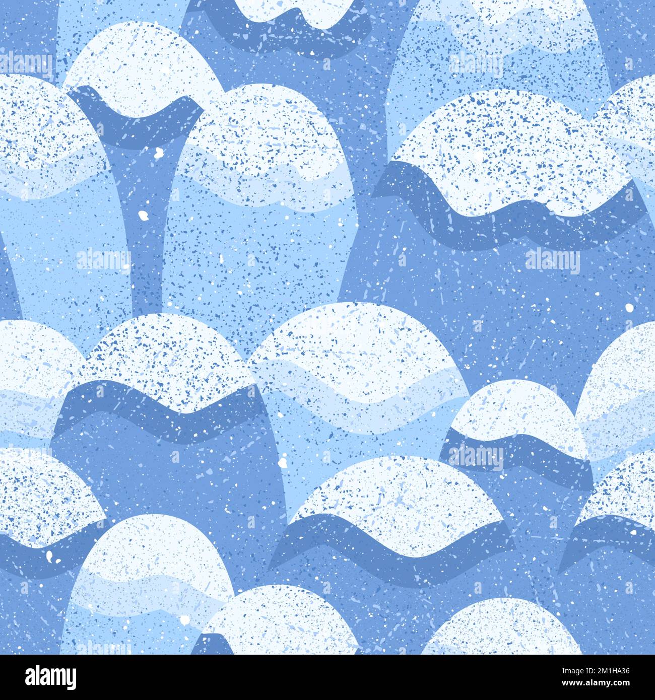 Winter Mountains Seamless Pattern Stock Vector